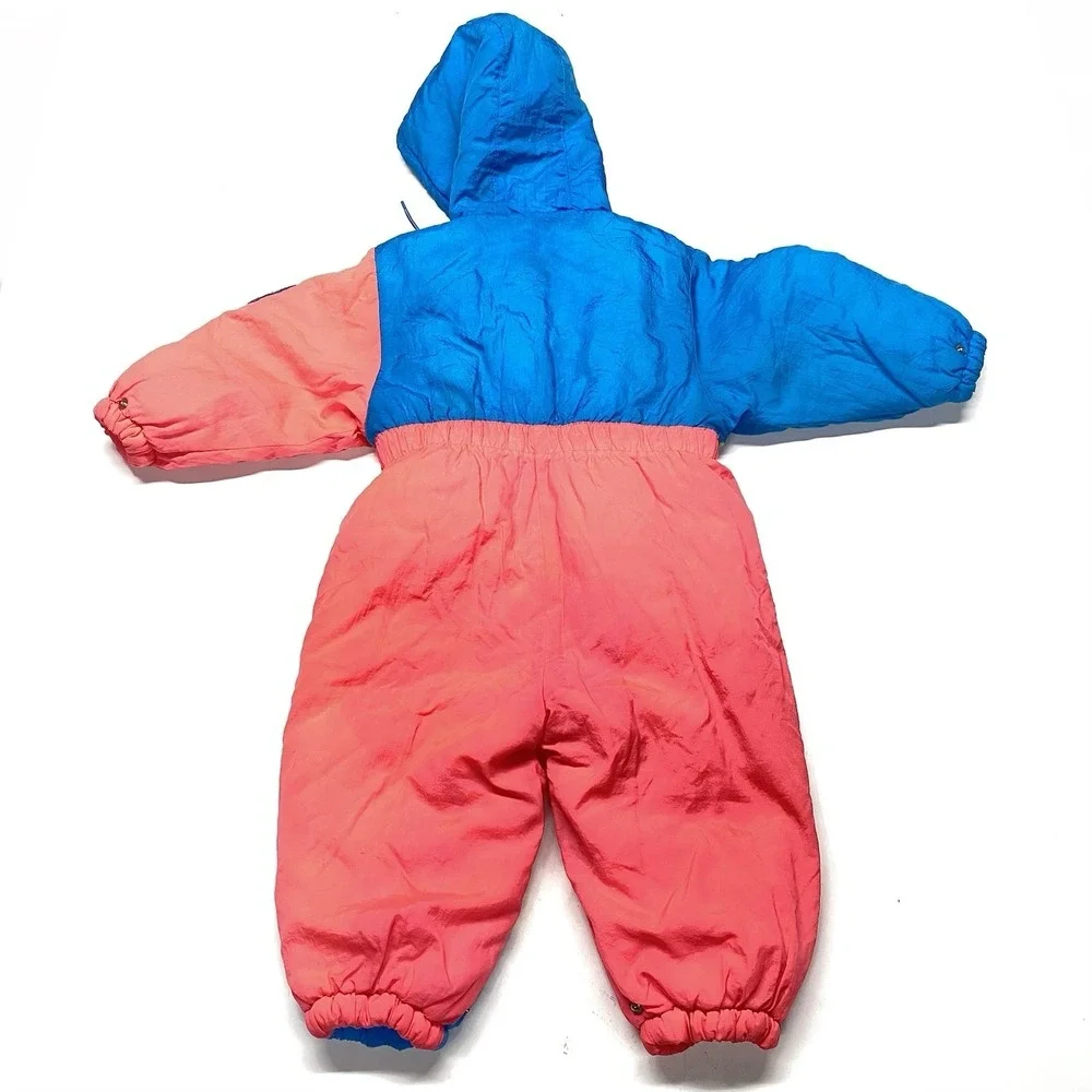 Vintage Gerber Time Zone UFO Snow Suit 18 Months Red,‎ Green Blue With Gloves